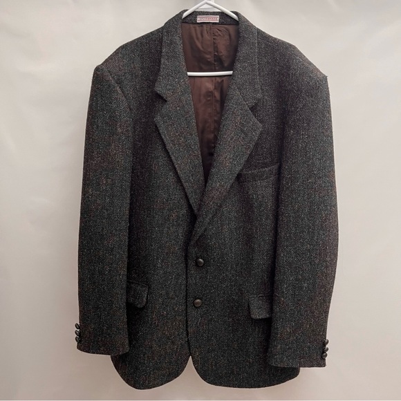 Harris Tweed mens size 44L 100% pure scottish wool handwoven blazer jacket - Picture 1 of 6